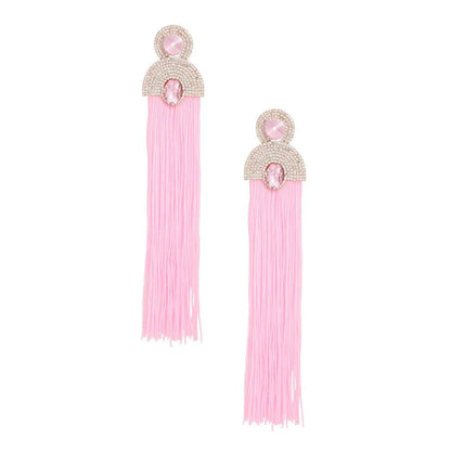 Style Staple Pink Fringe Statement Earrings for Glamour