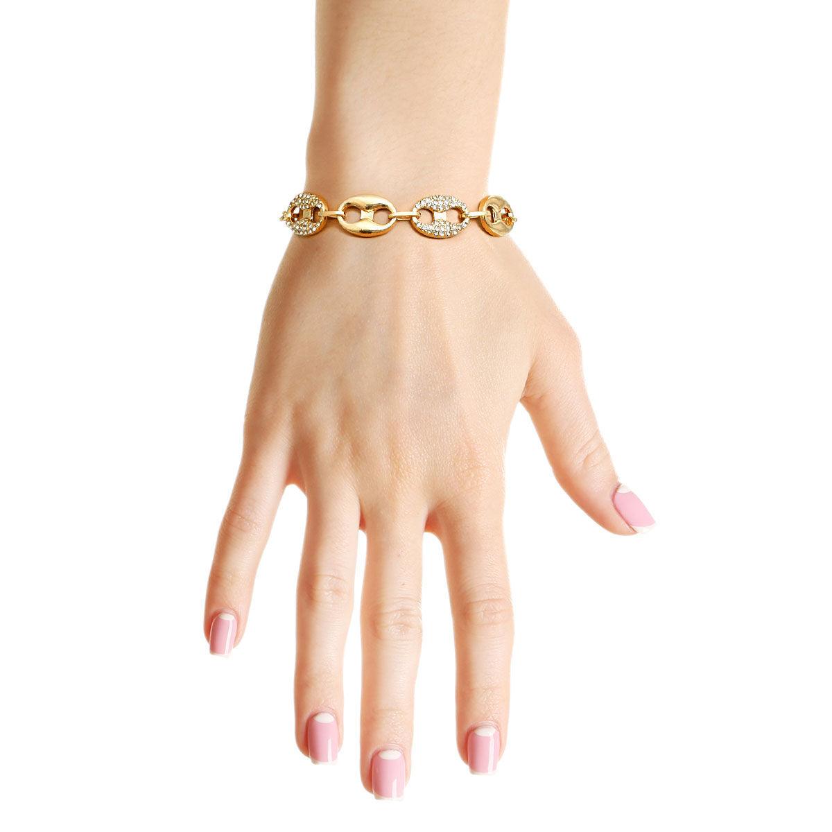 Stylish Gold Plated Matelot Chain Bracelet - Upgrade Your Look Today!