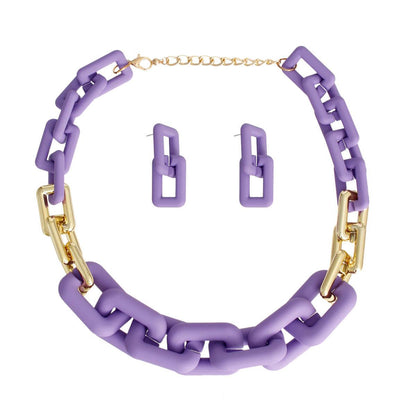 Stylish Purple Chain Necklace Set: Upgrade Your Style Today