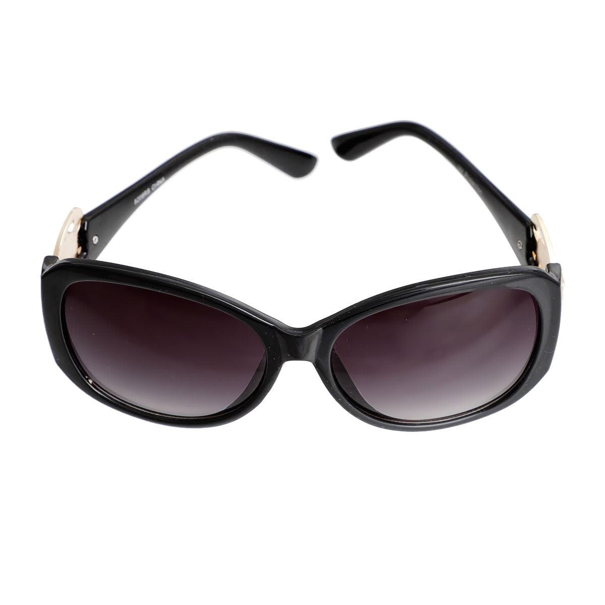 Stylish Round Black Sunglasses for Women Butterfly Detail