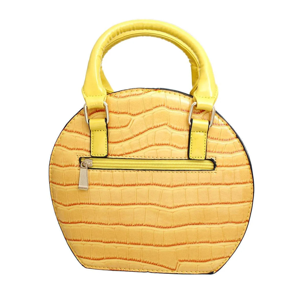 Stylish Yellow Dimensional Flower Handbag with Top Handles