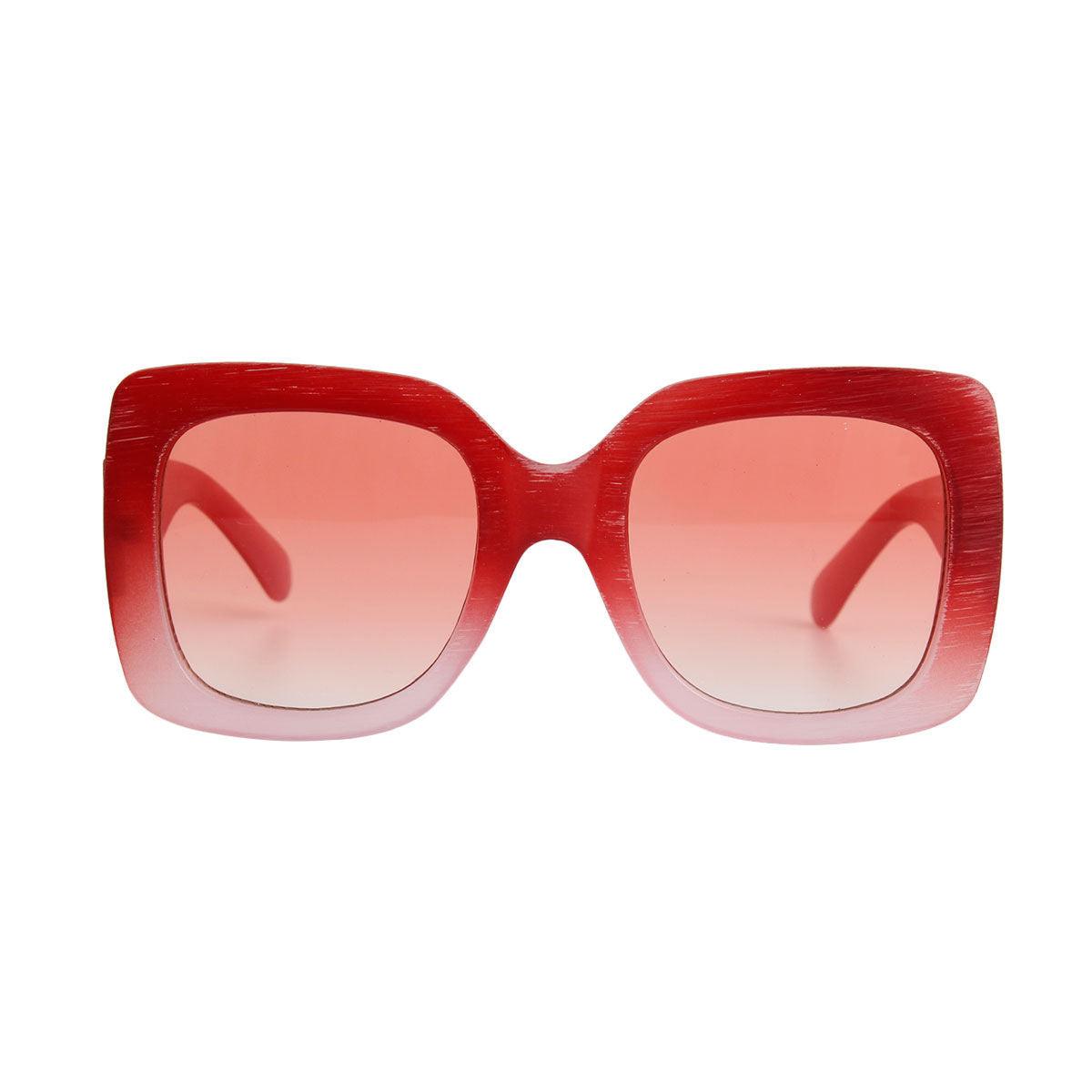 Sunglasses Women Candy Color Red Plastic Square