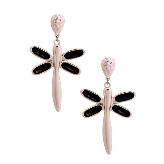 Take flight with our affordable and stylish silver-tone dragonfly earrings