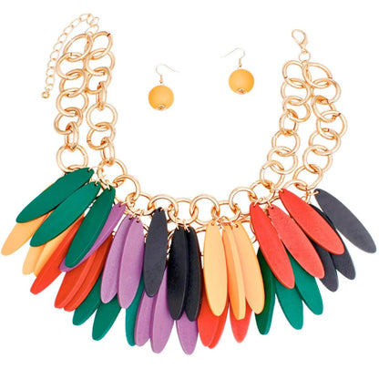 Transform Your Look: Multicolor Fringe Choker Necklace Set