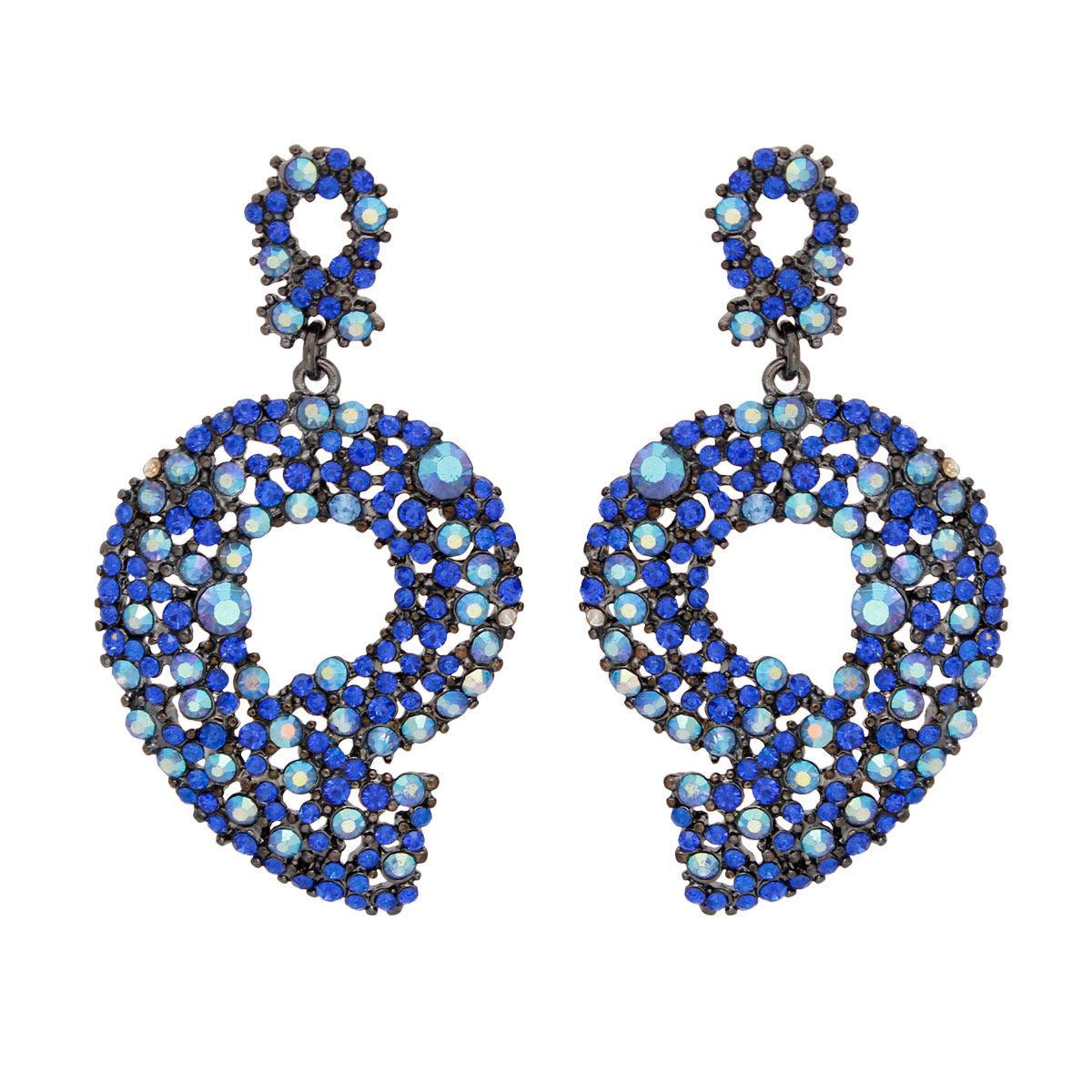 Trendy Blue Dangle Nine Fashion Earrings: Stand Out in Style!