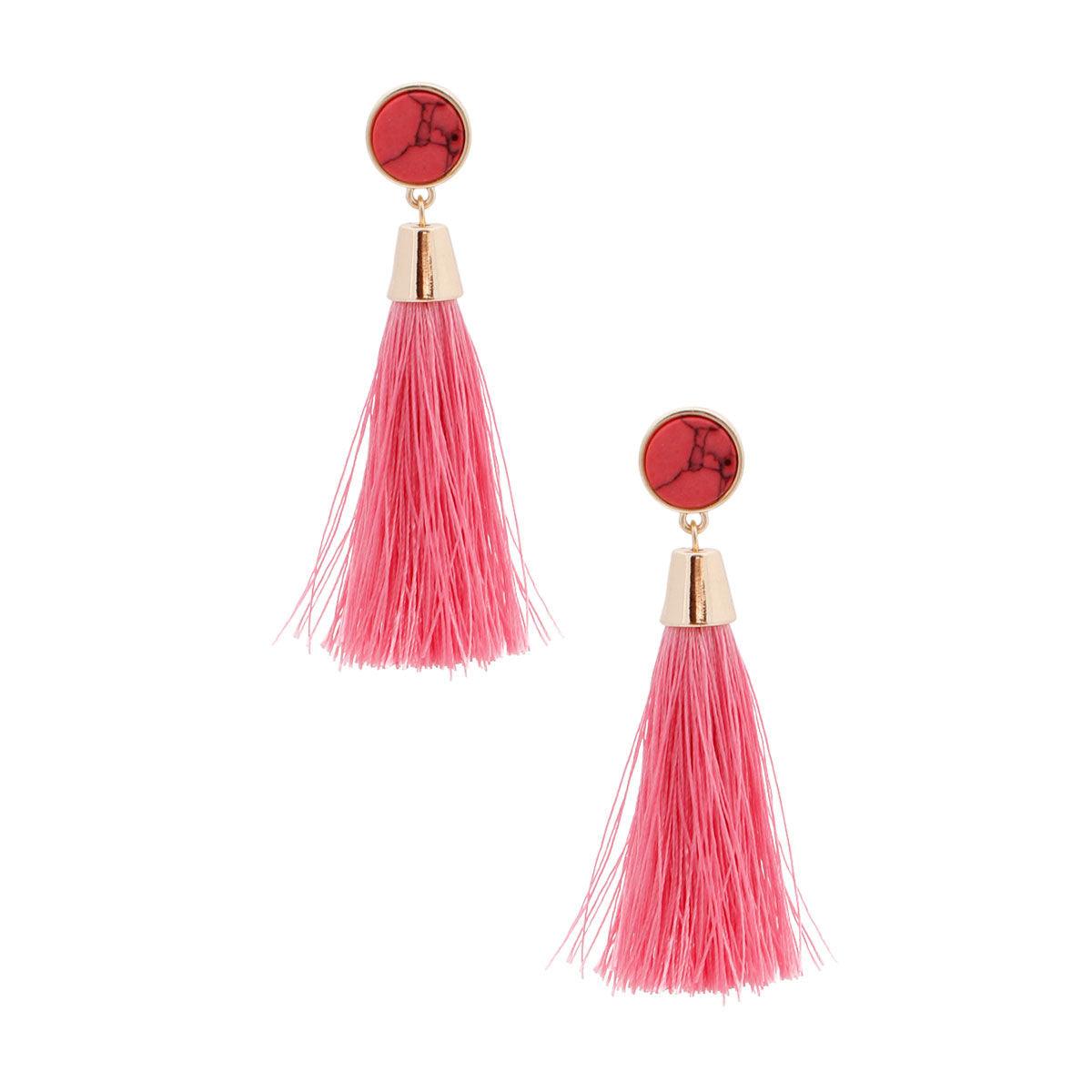 Trendy Women's Tassel Earrings - Perfect Pink Accessory for Every Outfit!