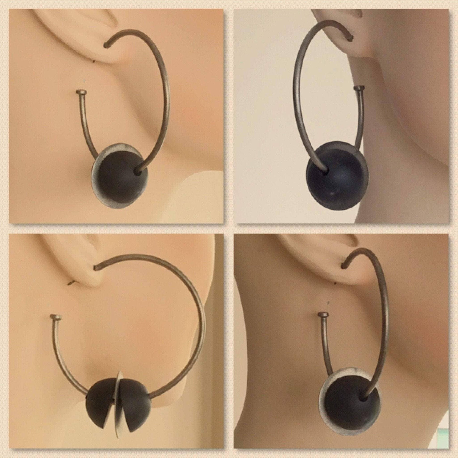 Turn heads big modernist vintage hoop earrings