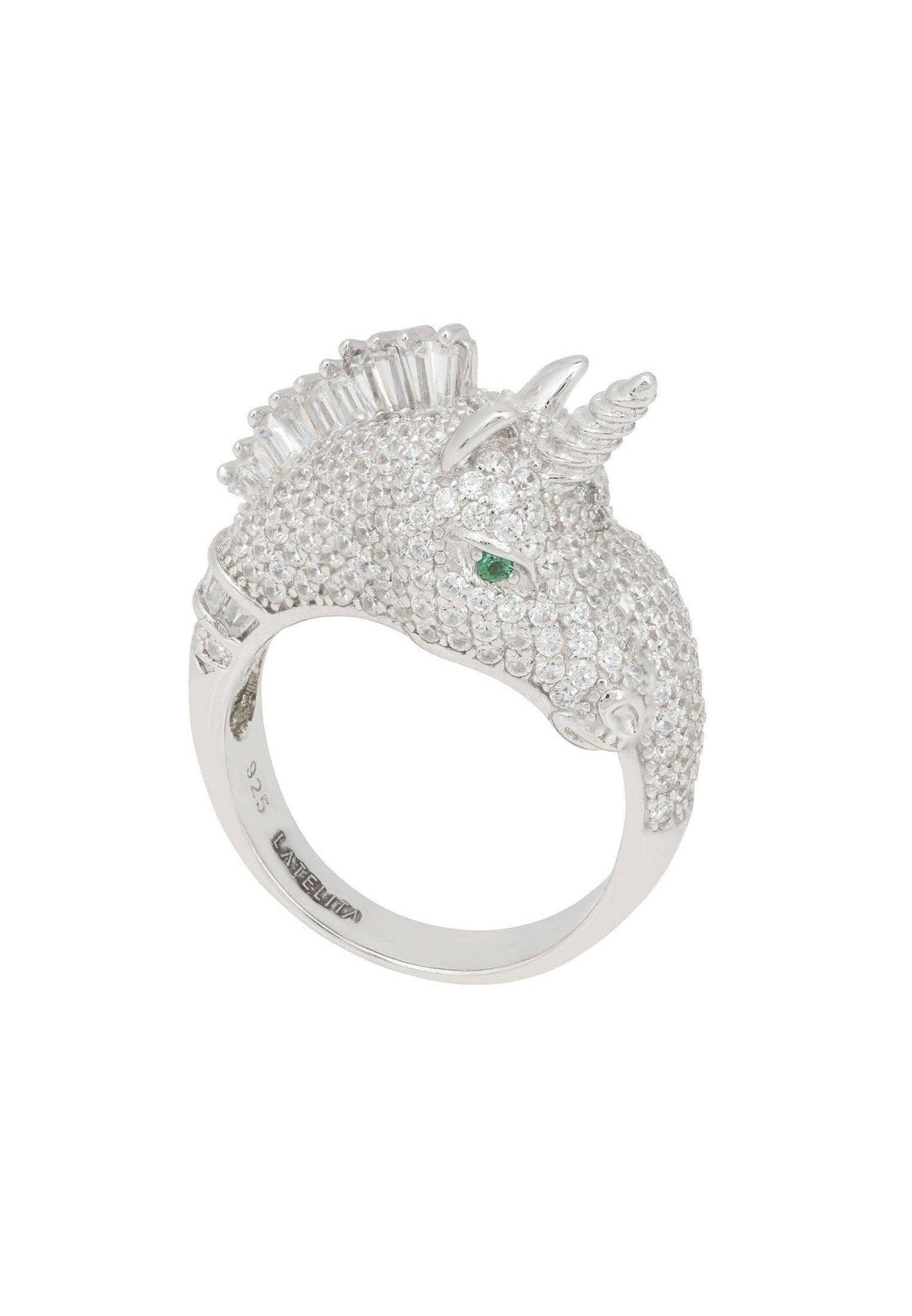 Unicorn CZ Sparkling Ring Sterling Silver