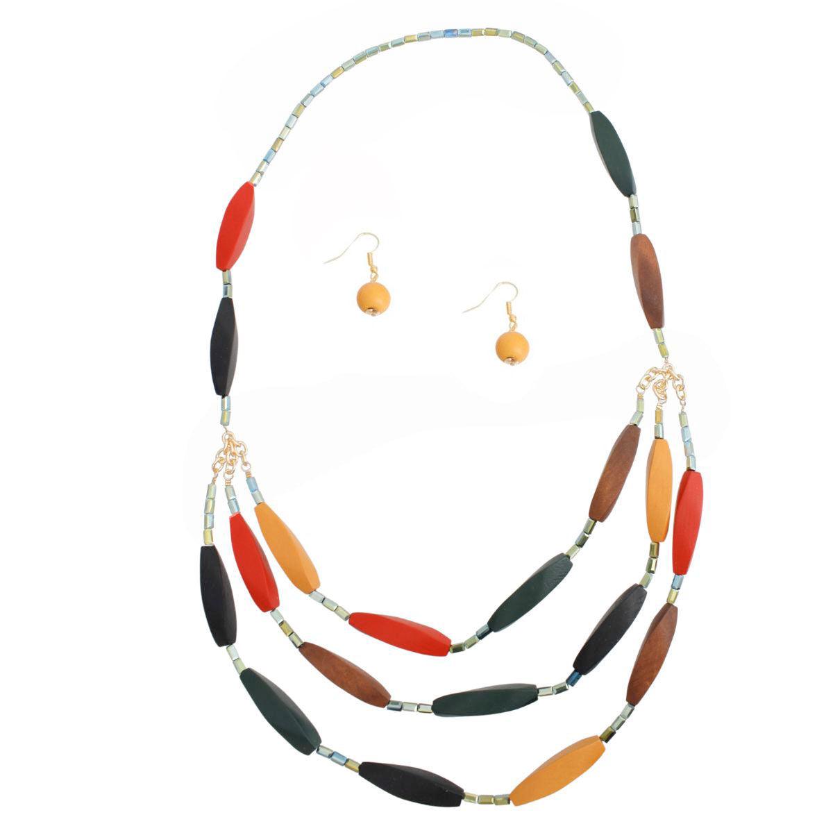 Unleash Your Bohemian Flair with the Multicolor Beaded Necklace Set