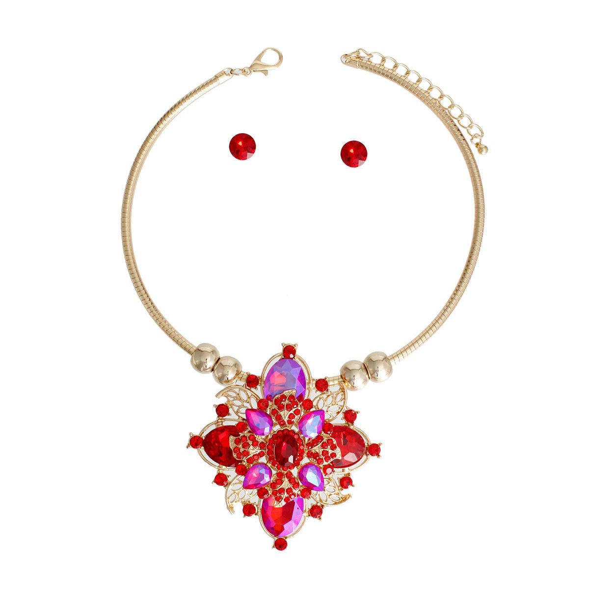 Upgrade Your Jewelry Game With Red Flower Necklace
