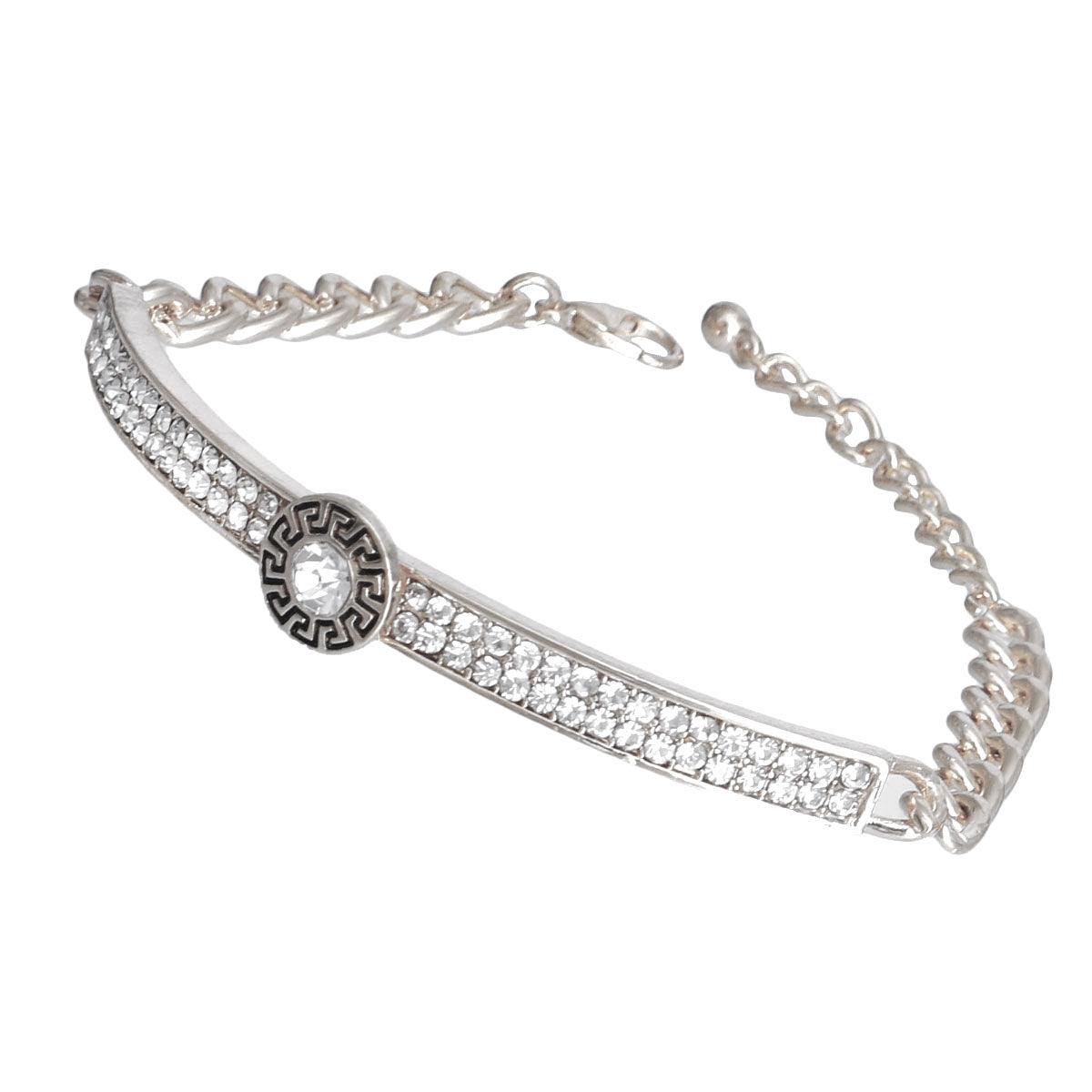 Upgrade Your Style: Silver Half Chain Bangle Bracelet - Shop Now!