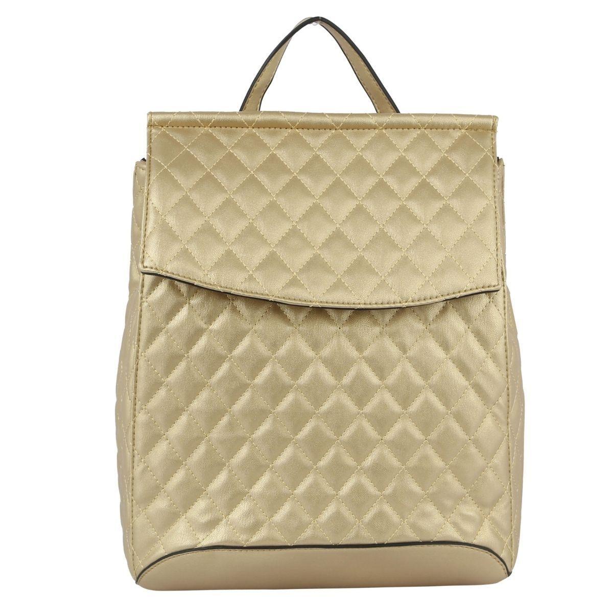Urban Quilted Convertible Gold Backpack