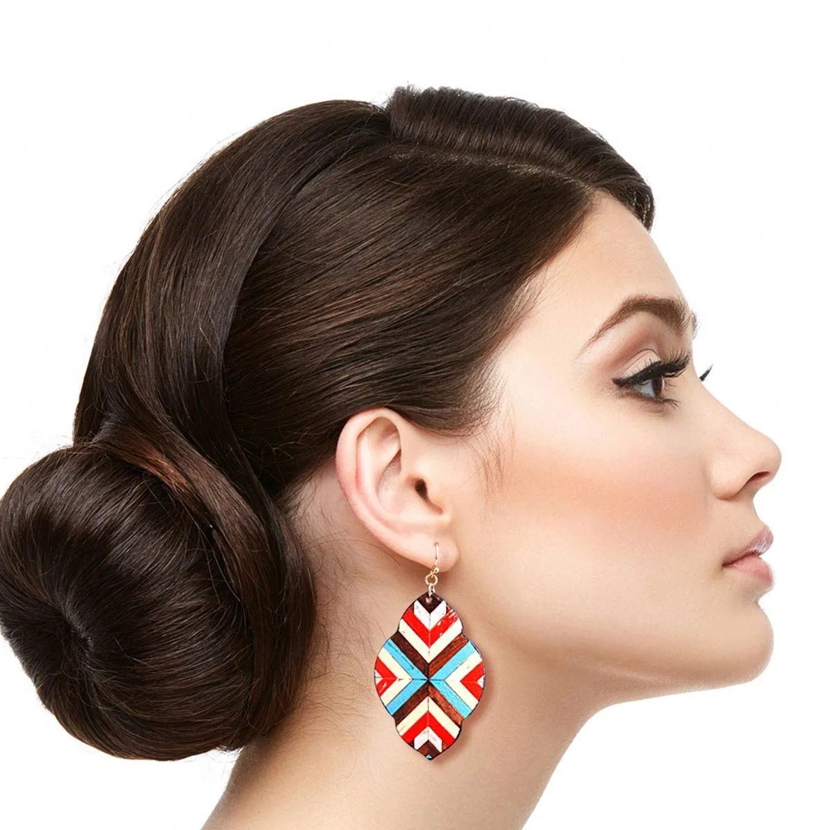 Lightweight Mosaic Leather Earrings - Trendy Western Style