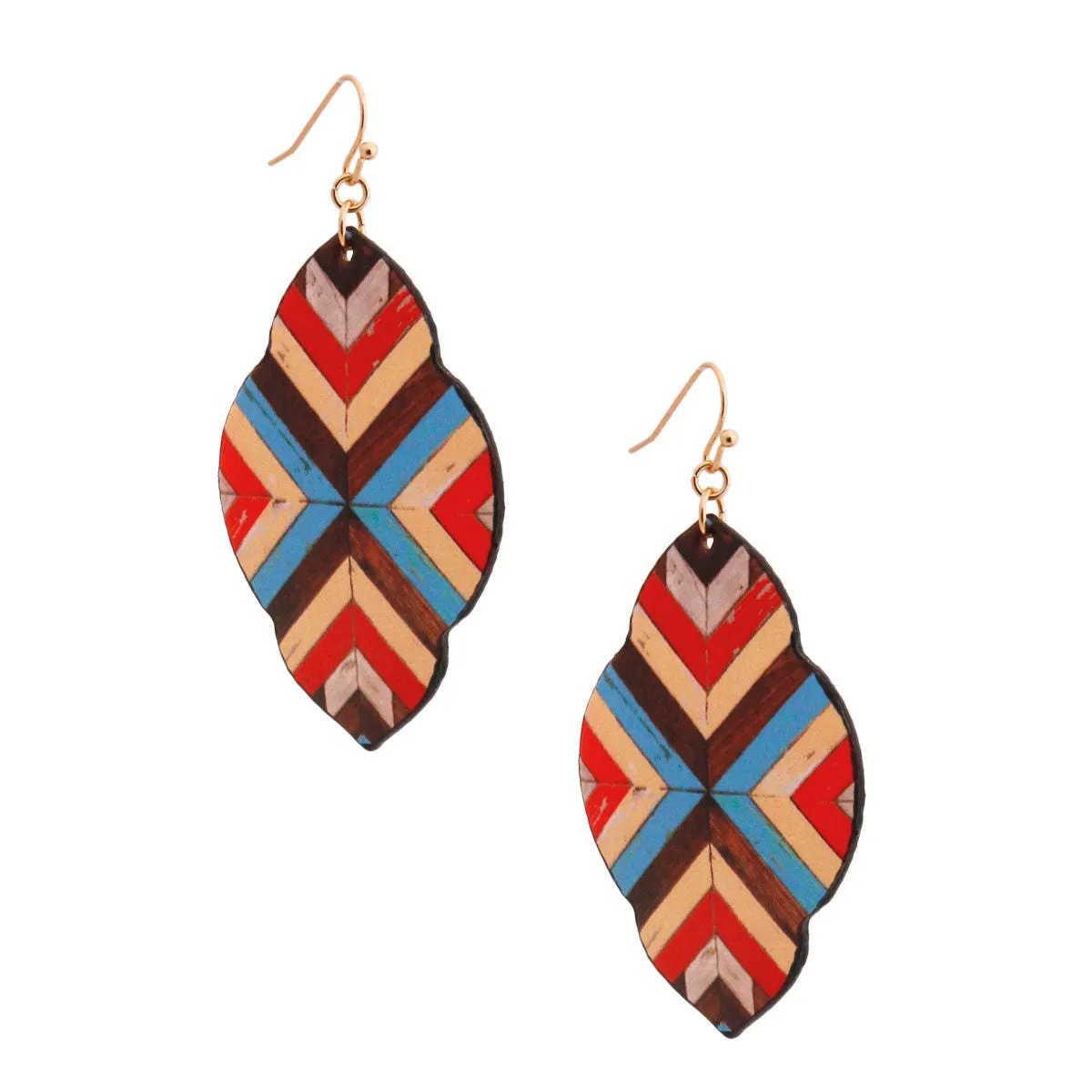 Lightweight Mosaic Leather Earrings - Trendy Western Style