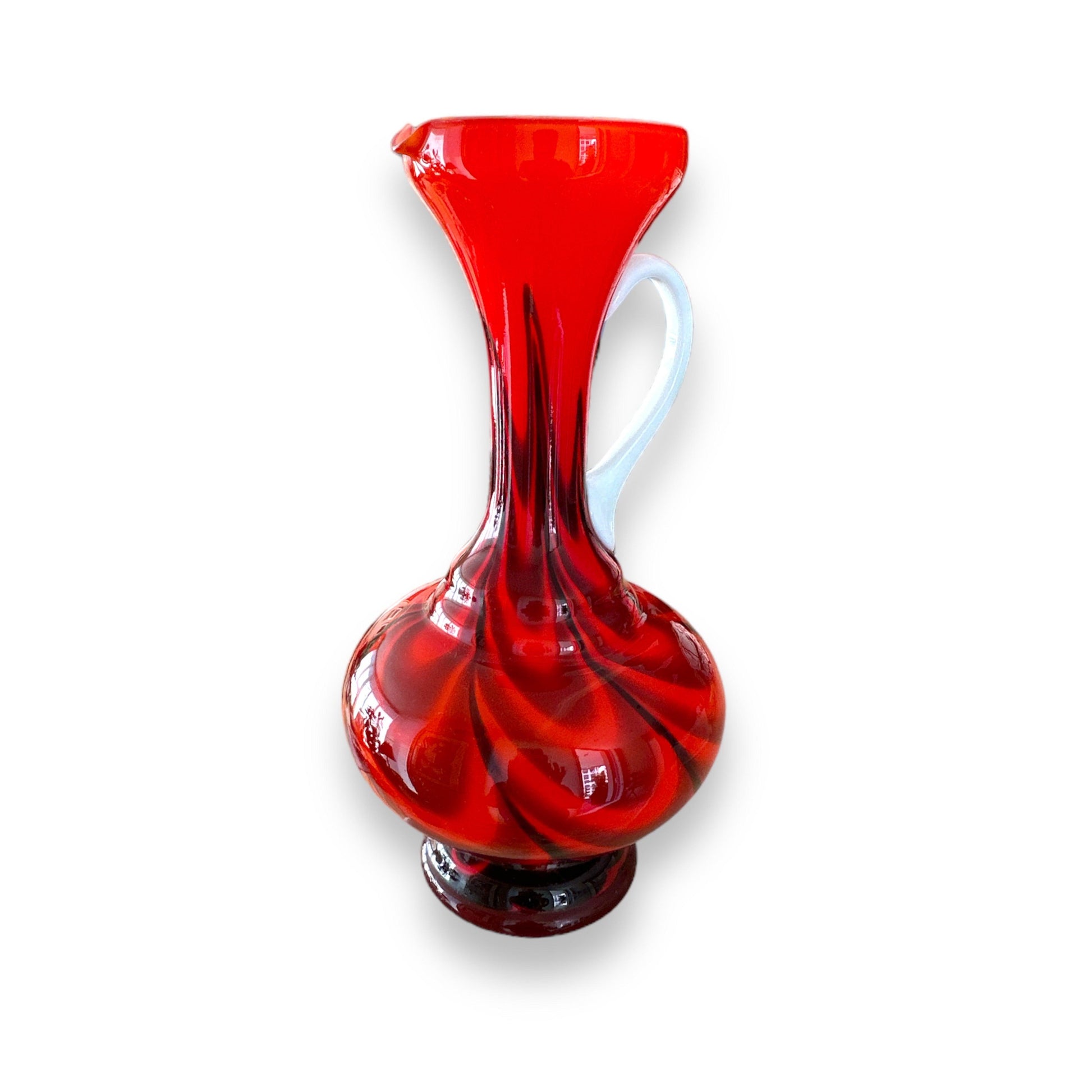 V.B. Opaline Florence Italian Empoli Glass Jug - Vintage Premium Quality