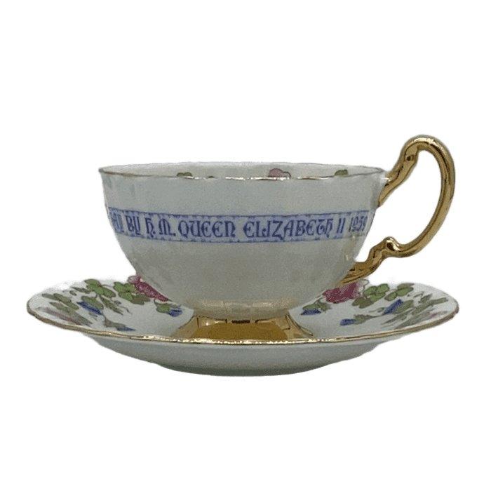 Vintage Aynsley China Teacup, Saucer Set Queen Elizabeth 2nd