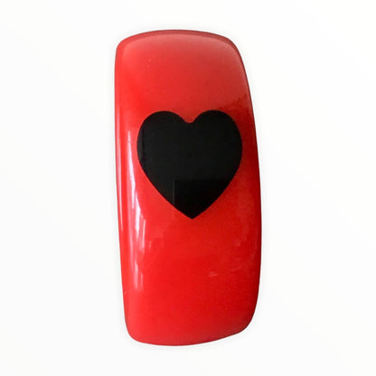 Vintage Bangle Cherry Red with Black Injected Hearts