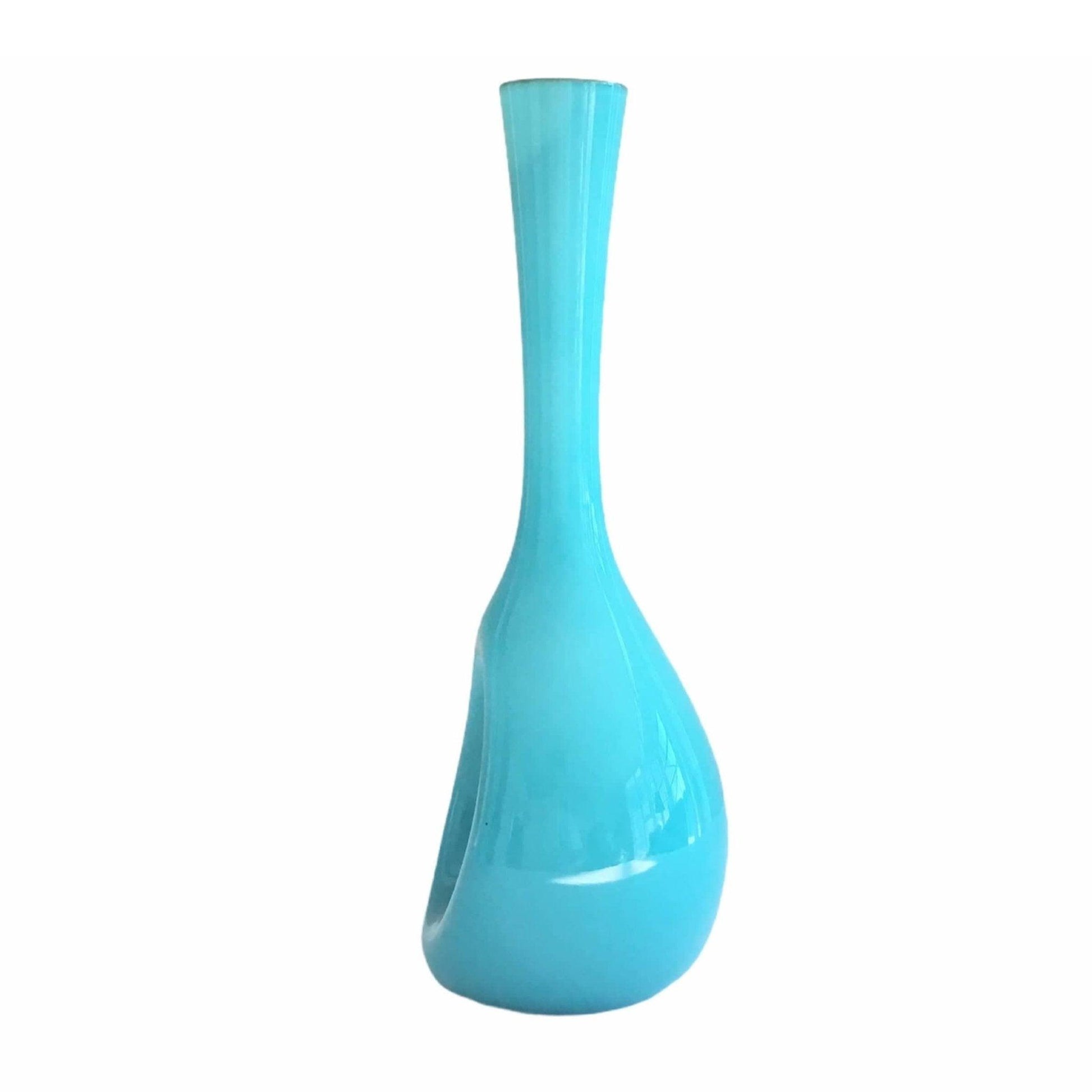 Vintage Blue Glass Vase Elme Glasbruk Sweden
