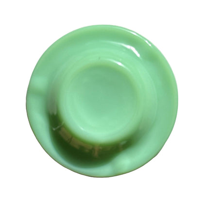 Vintage Jadeite Glass Round Ashtray: Jadeite Collectors Advertisement Piece