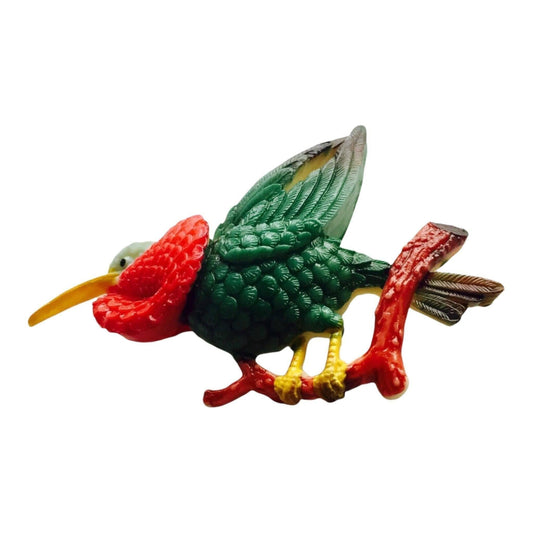 Vintage Painted Celluloid Figural Bird Brooch