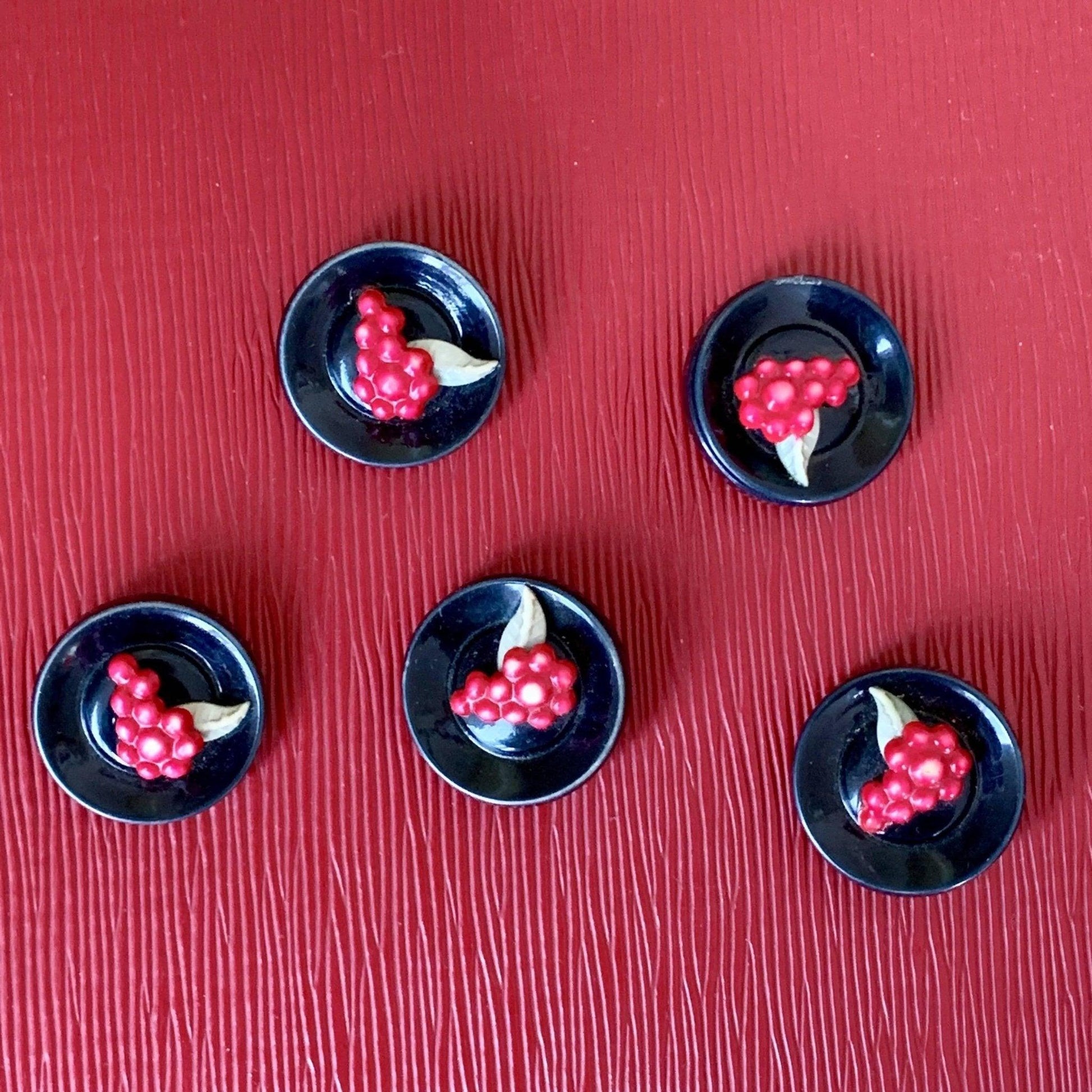 Vintage Plastic Coat Buttons Unique Set