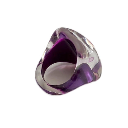 Violet/Clear Resin Ring