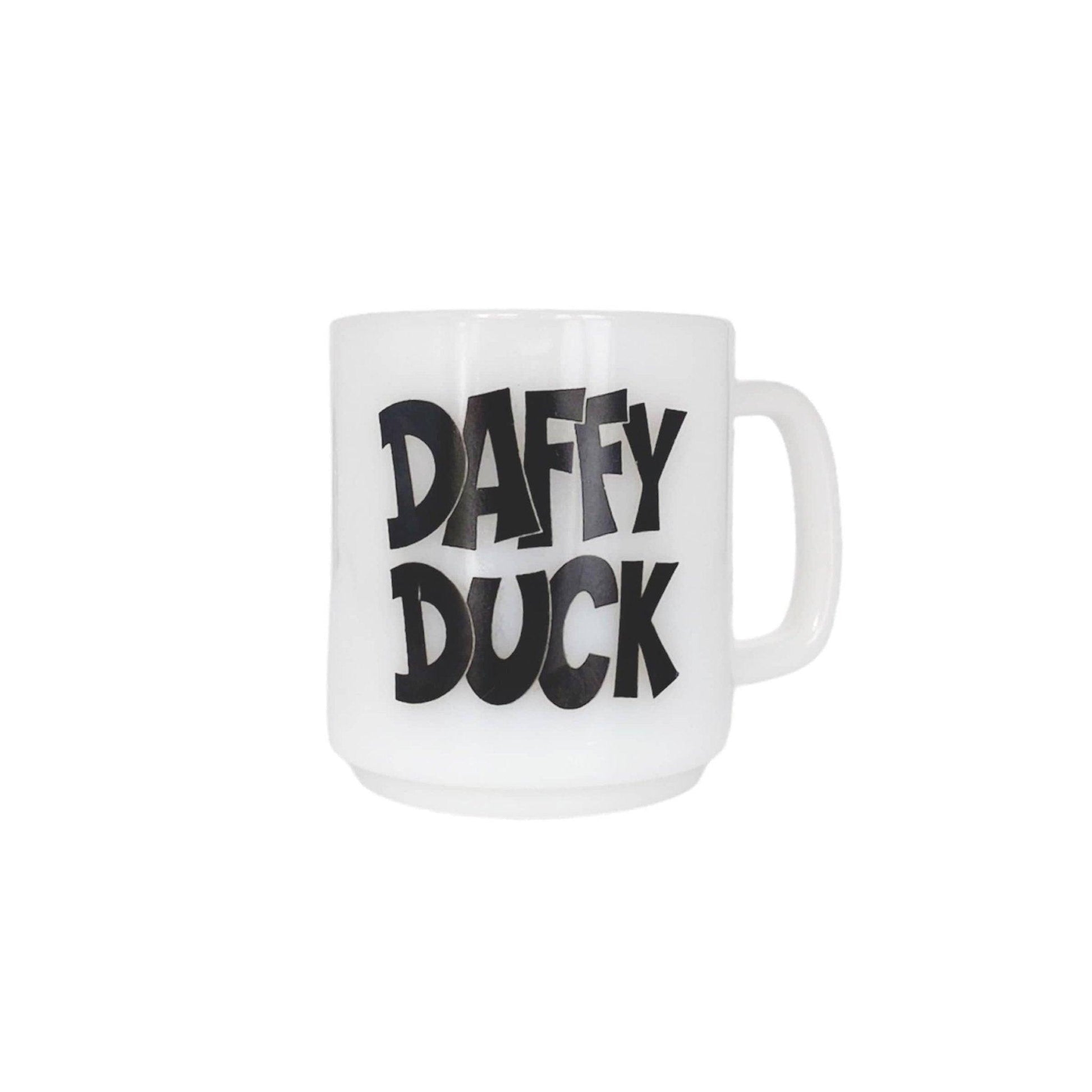 Warner Brothers Vintage Daffy Duck Milk Glass Coffee Mug