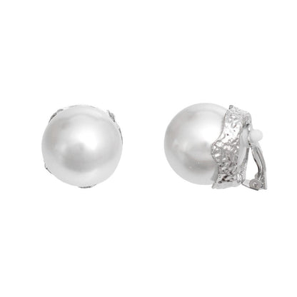 White Bauble Pearl Stud Earrings versatile, Turn heads with a bold and statement-making look