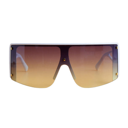 White Frame Visor Elevate Stylish Sunglasses for Women