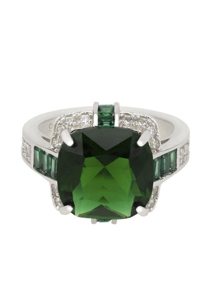 Windsor Lab-created Emerald Sterling Silver Ring