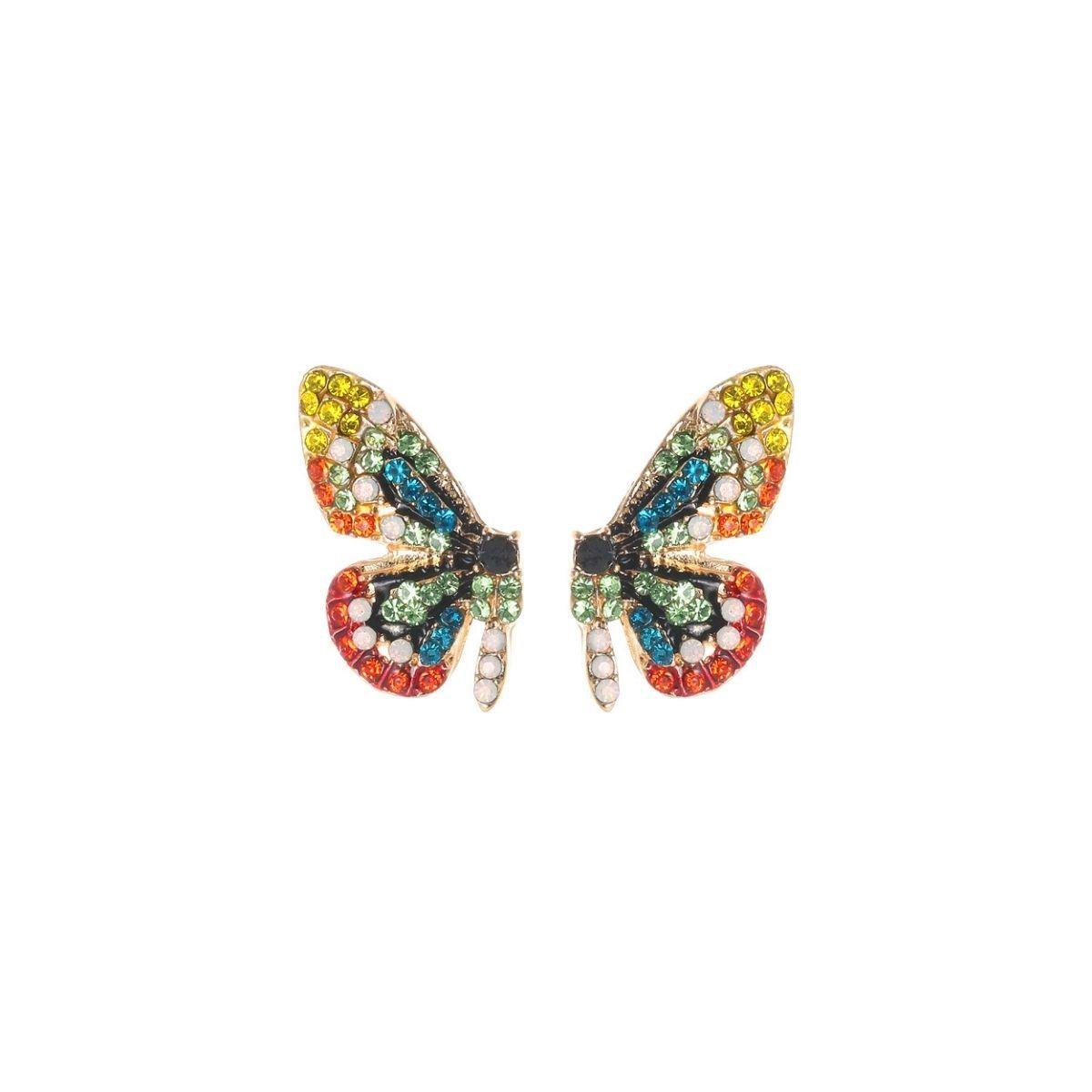 Wing Stud Earrings Fly Colorful Butterfly