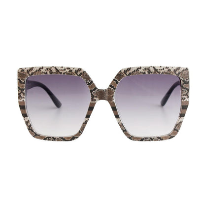 Women's Black Snake Print Square Sunglasses - Top Trendsetter Fashion Fave