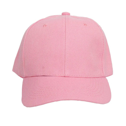 Women’s Pink Baseball Hat – Canvas 5 Panel Cap, Solid Color with Velcro Strap