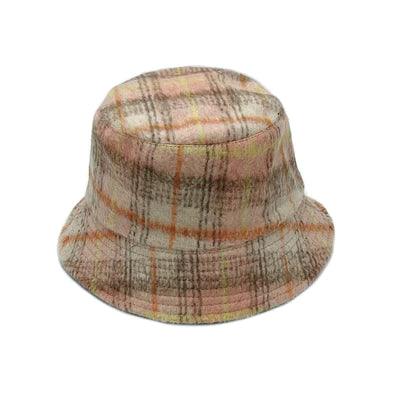 Women's Plaid Bucket Hat Pink/Multi Fashionable and On-Trend