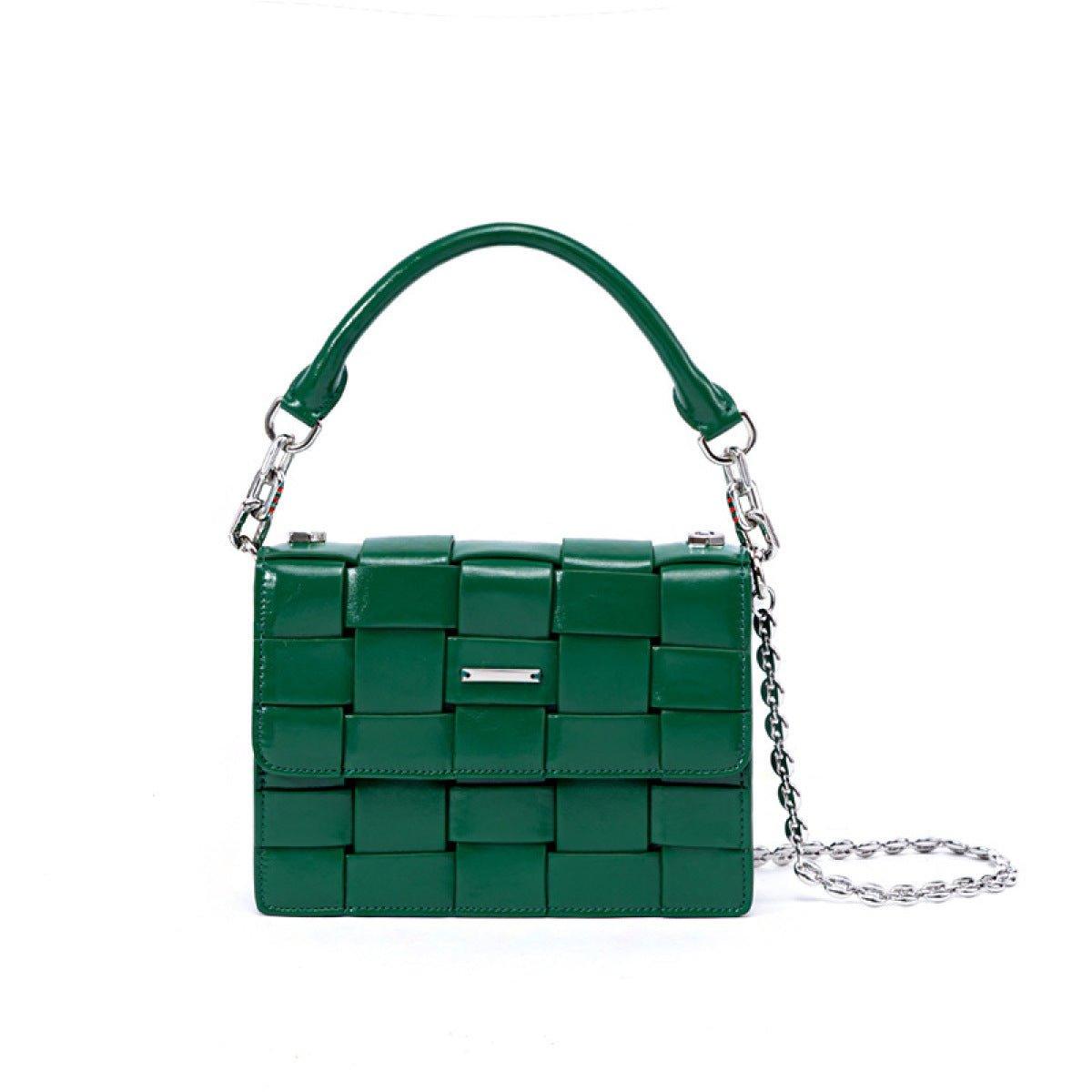 Woven Design Handbag Shoulder Bag With Chain