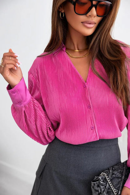 Effortlessly chic: Shop Pink V-neck Shirt for Women Jewelry Bubble