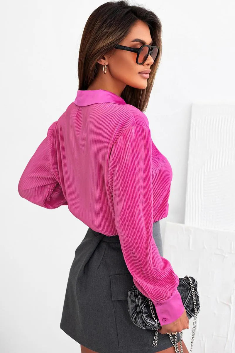 Effortlessly chic: Shop Pink V-neck Shirt for Women Jewelry Bubble