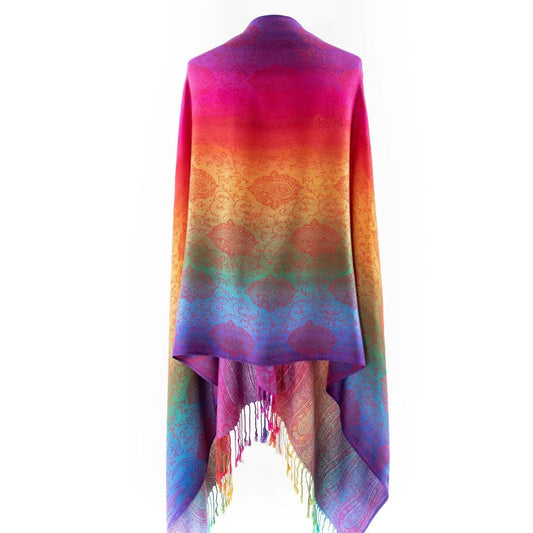 Elegant Red and Multicolor Paisley Pashmina Scarf for Women: A Timeless Fashion Statement Jewelry Bubble