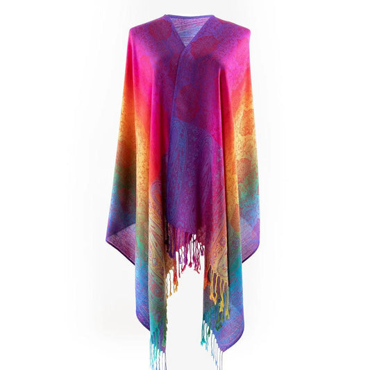 Elegant Red and Multicolor Paisley Pashmina Scarf for Women: A Timeless Fashion Statement Jewelry Bubble