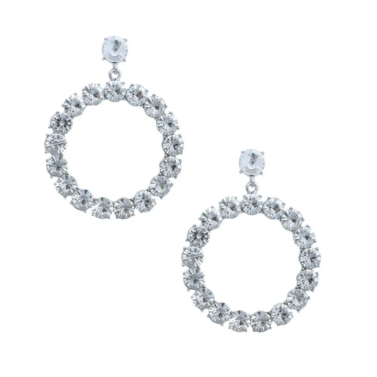 Elevate Your Look: Clear Rhinestone Hoop Earrings