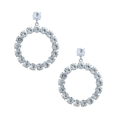 Elevate Your Look: Clear Rhinestone Hoop Earrings Jewelry Bubble