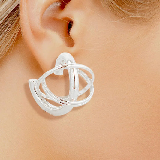 Elevate Your Look: Stud White Gold Small Open Ball Earrings Pinktown