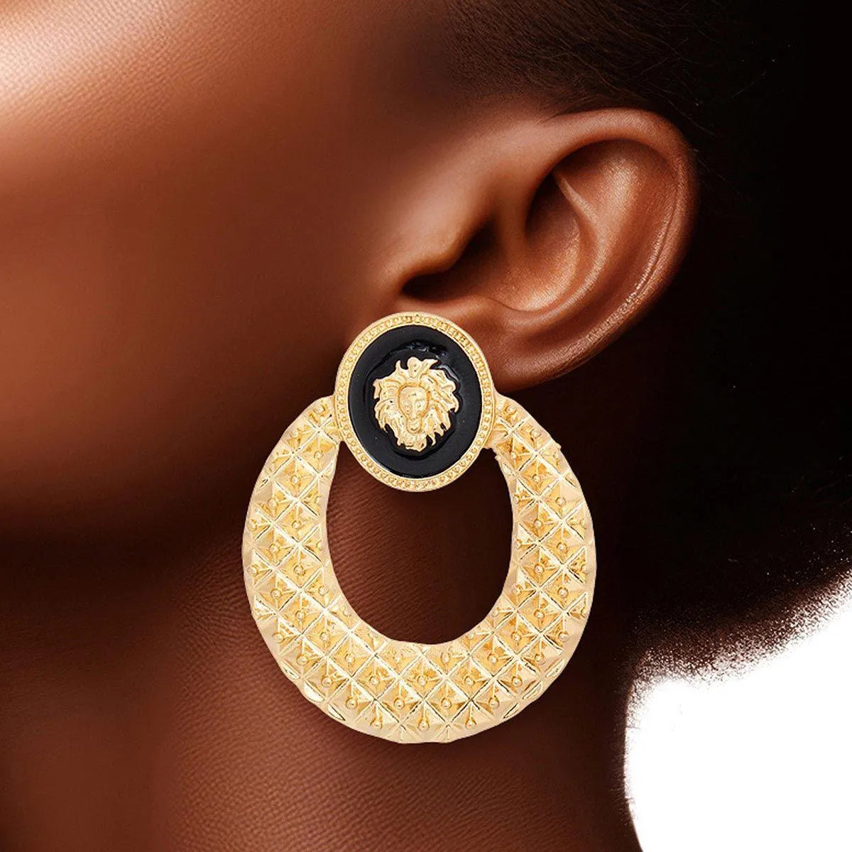 Elevate Your Style with Stunning Stud Gold Medium Door Knocker Earrings for Women Jewelry Bubble