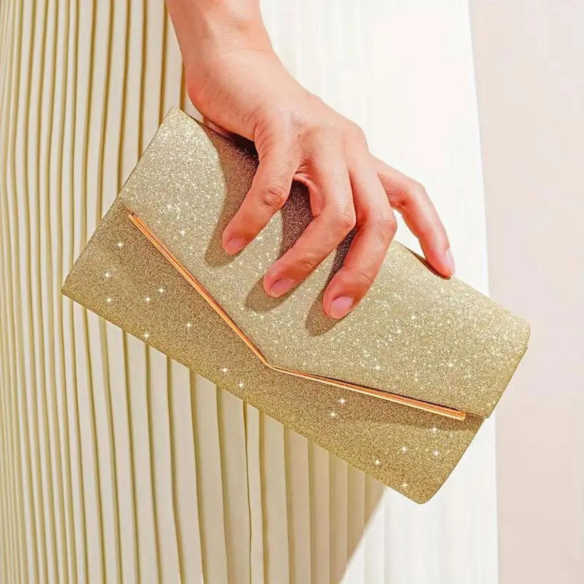 Elevate Your Style with a Glam Gold Sparkle Flap Clutch Bag Buy Now Jewelry Bubble