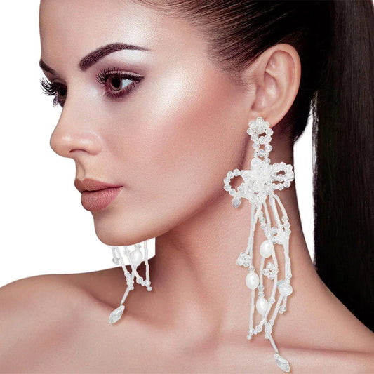 Embrace Pure Elegance with Stunning Long Tassel Purity Earrings Jewelry Bubble