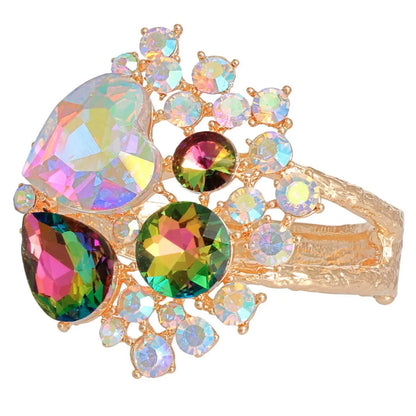 Fabulous Aurora Borealis Bloom Cuff: Your Next Gold Bracelet Obsession Jewelry Bubble