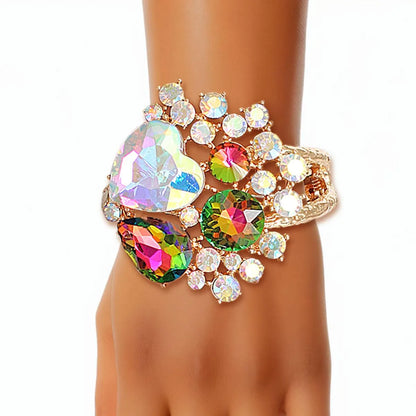 Fabulous Aurora Borealis Bloom Cuff: Your Next Gold Bracelet Obsession Jewelry Bubble