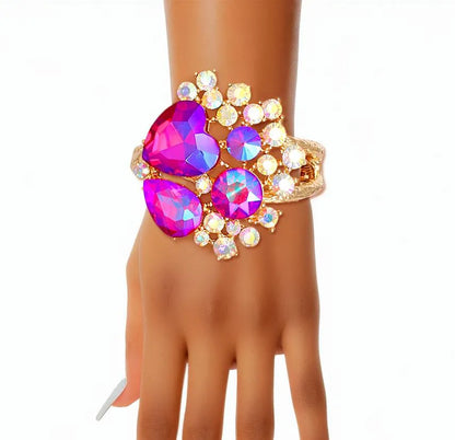 Fabulous Purple Bloom: Must-Have Gold Cuff Bracelet Jewelry Bubble