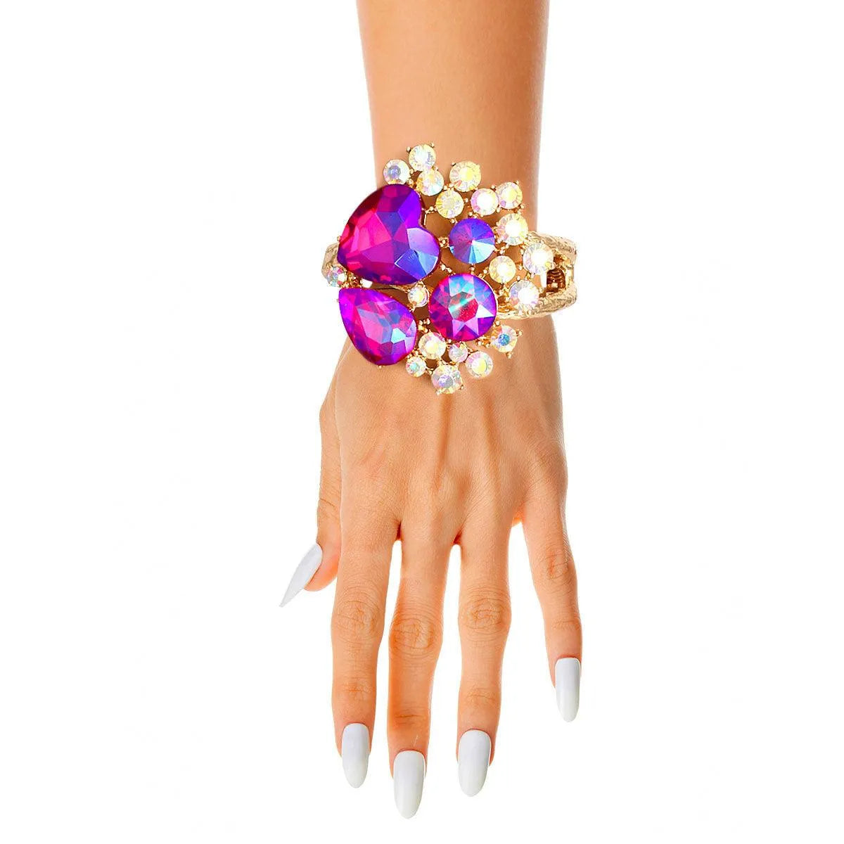 Fabulous Purple Bloom: Must-Have Gold Cuff Bracelet Jewelry Bubble