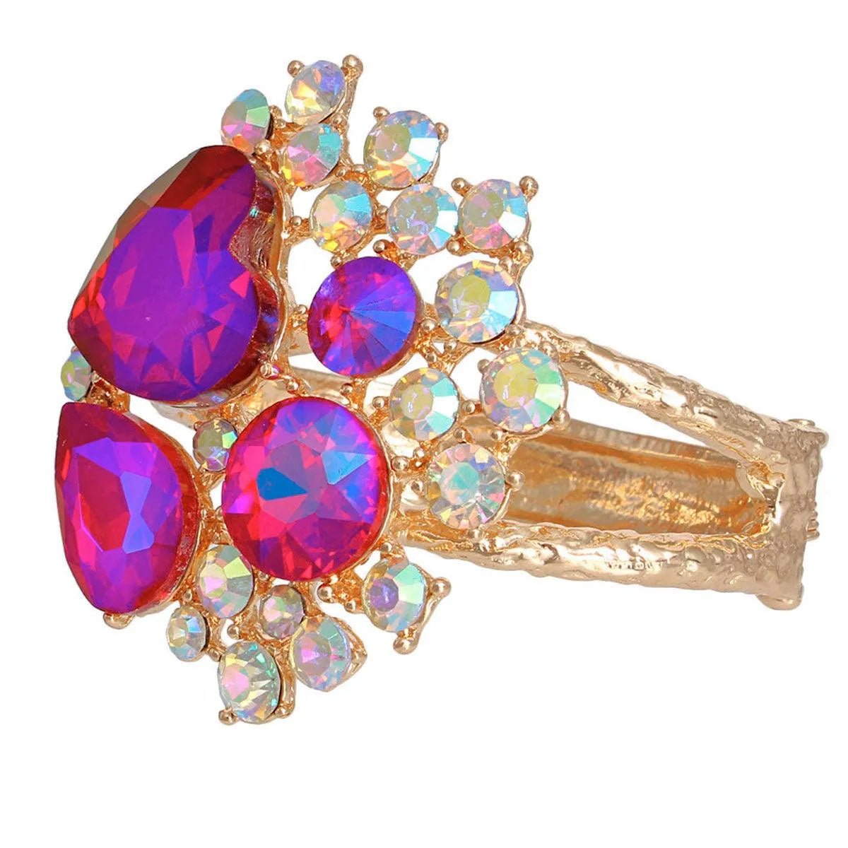 Fabulous Purple Bloom: Must-Have Gold Cuff Bracelet Jewelry Bubble